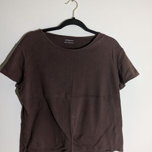 Croft & Barrow Chocolate Brown Women's Short Sleeve Top